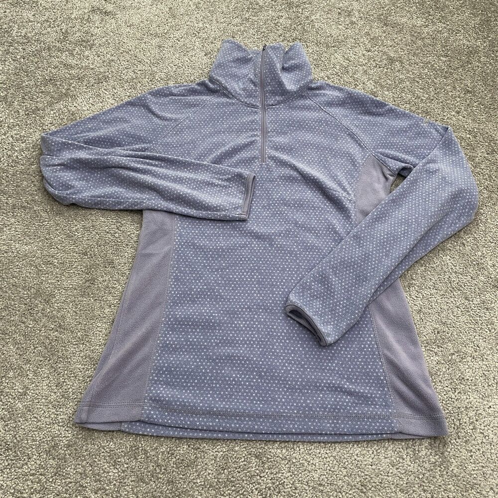 Columbia Lightweight Fleece Jacket Womens XS Purple Lavender 1/4 Zip Raglan Hike